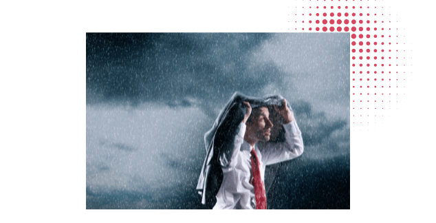 Mann im Regen