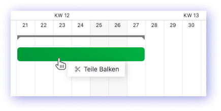 Create gap bar with context menu