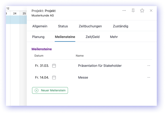 Liste von Meilensteinen