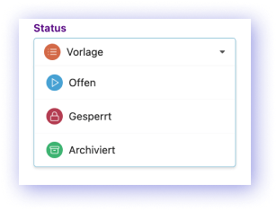 All available options for project status