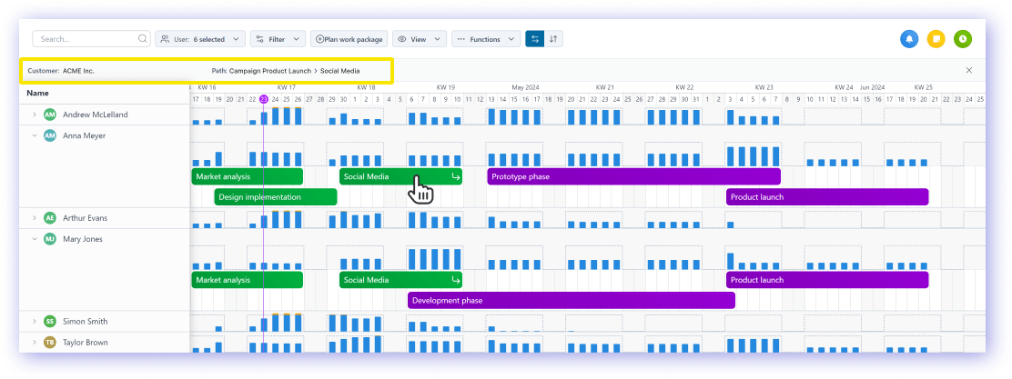 Dynamic display of bar info