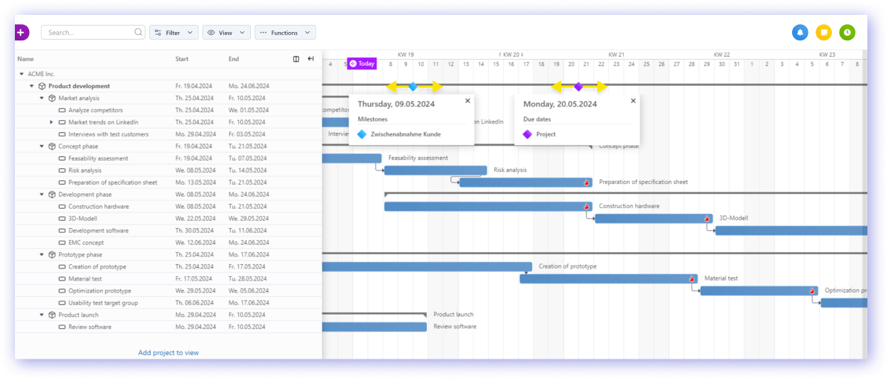 Move due dates and milestones