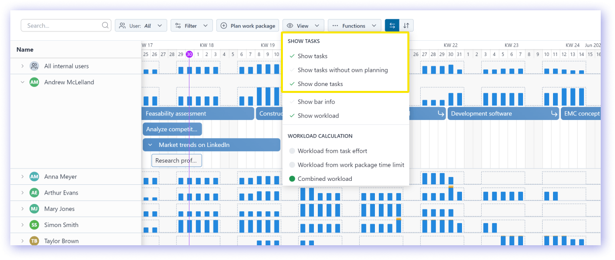 New options for tasks