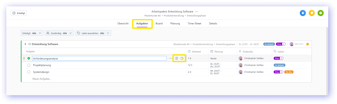 Notes and the board can be used in parallel for tasks