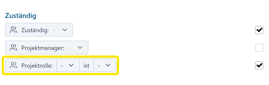 Filter by person and project role