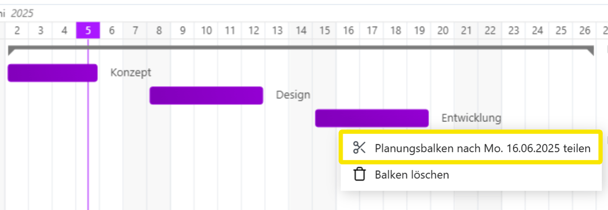 Balken teilen