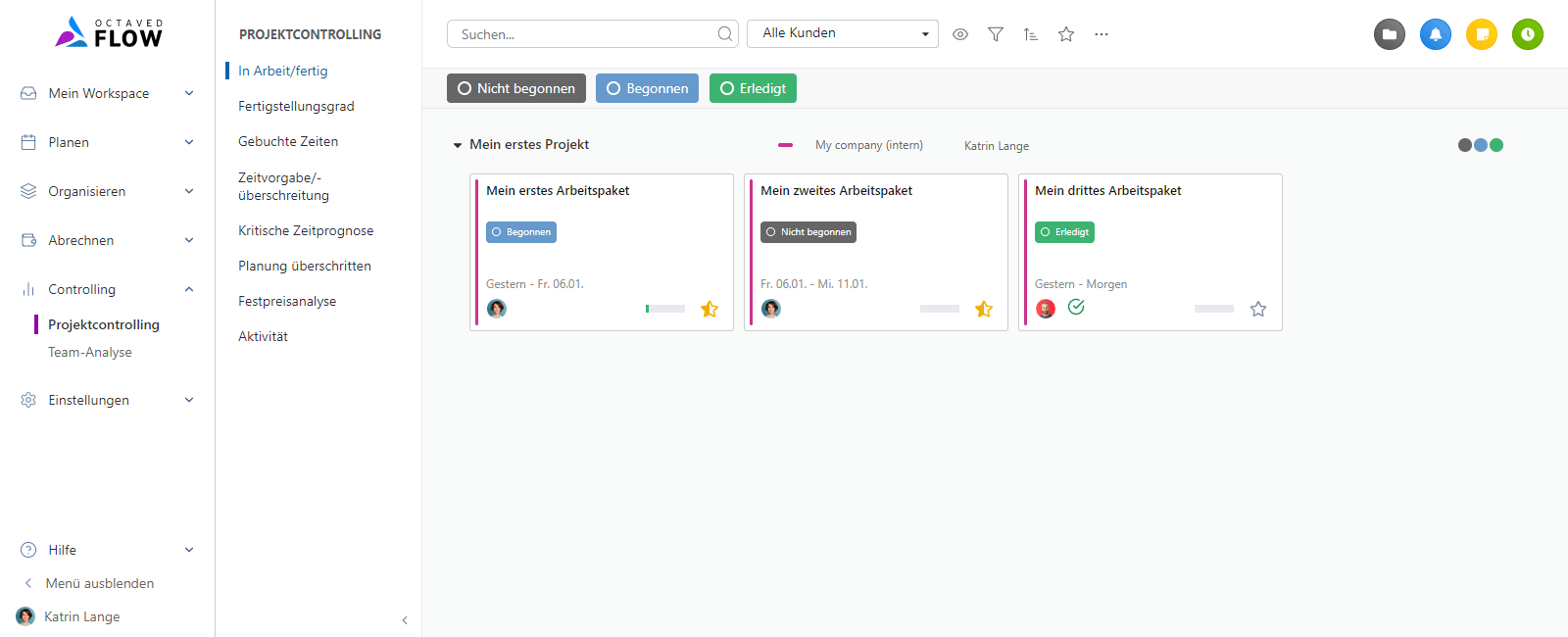 Projektcontrolling mit Octaved Flow