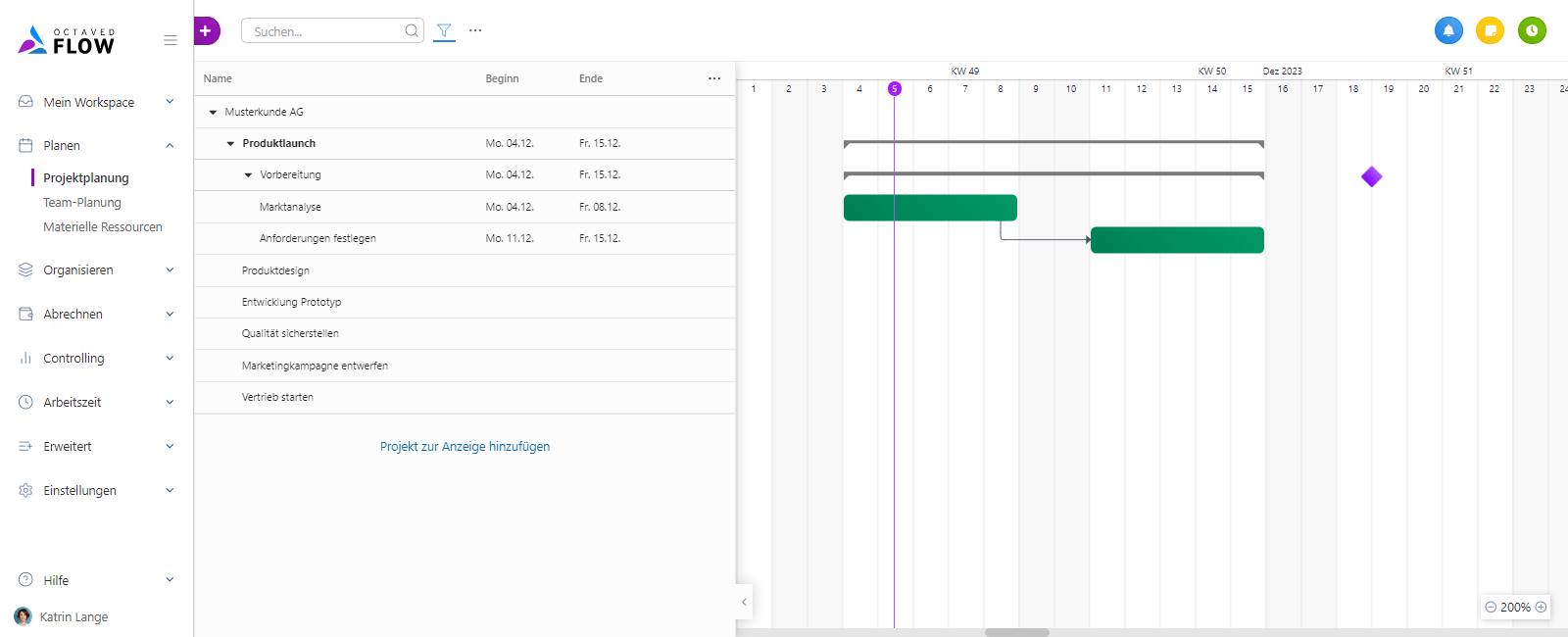 Screenshot, Gantt, eher einfach, mit Fälligkeit