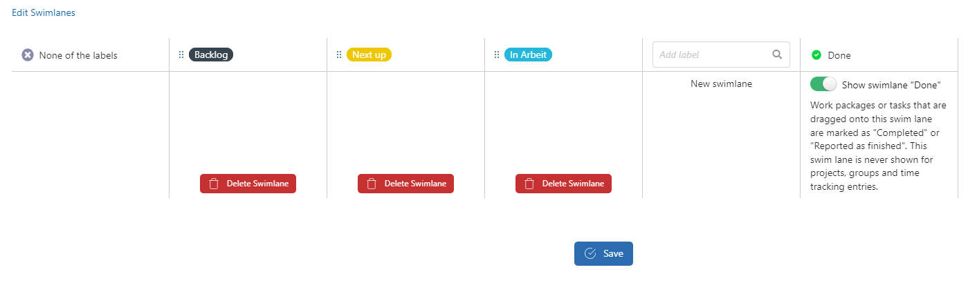 Kanban board editor