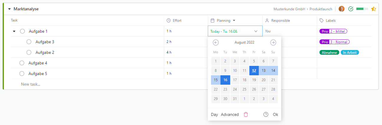 Schedule time window for task