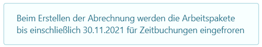 Datum zum Einfrieren der Zeitbuchungen