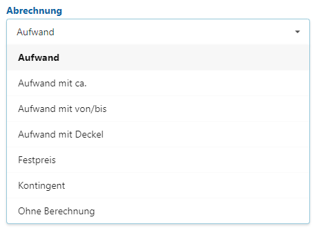 Billing types in Octaved Flow