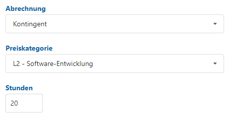 Billing type contingent