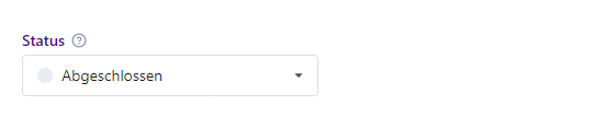 Der Status ist Abgeschlossen