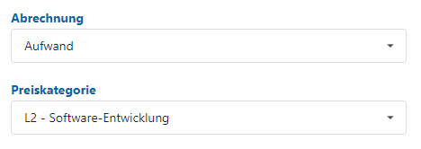 Work package with price category