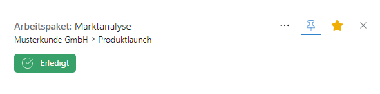 Arbeitspaket ist als erledigt markiert