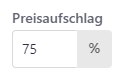 Aufschlag für Preisaufschlag angeben