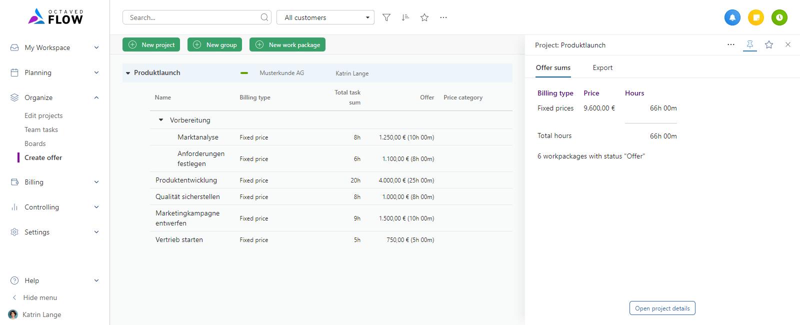 Offer calculation with fixed prices