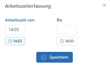 Dialog Arbeitszeiterfassung