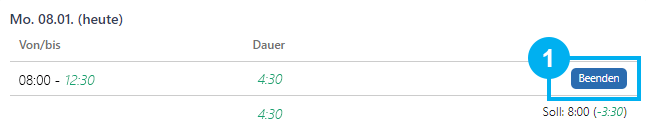 Zeiterfassung beenden