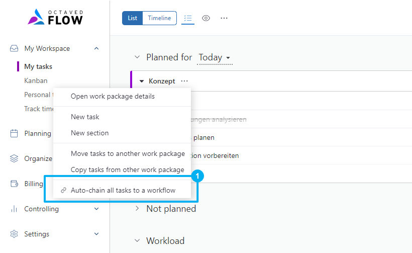 Enable Auto-chain in my tasks
